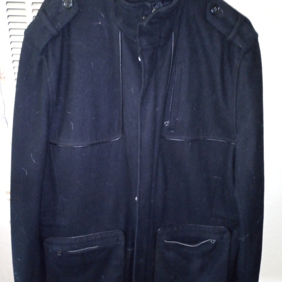 Perry Ellis shell wool zip up button jacket - Picture 7 of 8